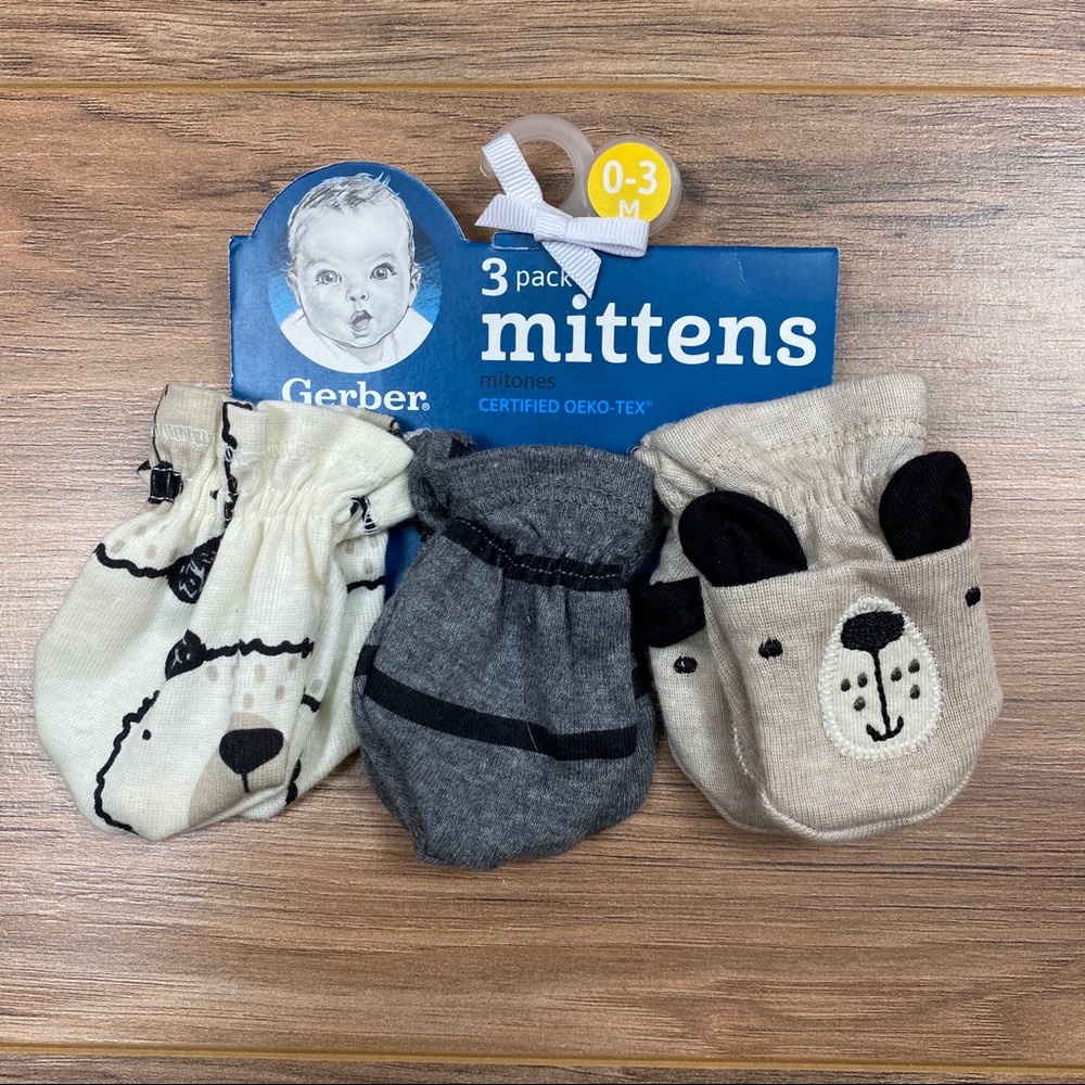 NWT Gerber‎ Infant Mittens Size 0-3m
